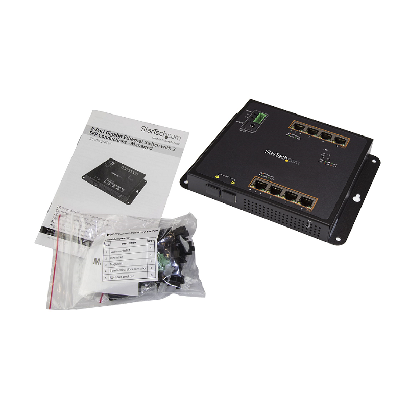 StarTech IES101GP2SFW 8-Port Gb PoE+ Switch w/2 MSA SFP Slots (L2)